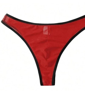 Erkek Biyeli Kırmızı Transparan Brazillian Slip