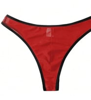 Erkek Biyeli Kırmızı Transparan Brazillian Slip