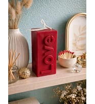 Mumelia Candles Love Pop - Doğal Soya Blok Dekoratif Mum - Kırmızı