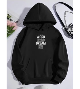 Kışlık Üç İplik Kapşonlu SweatShirt - Siyah