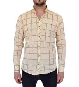 Erkek Sarı Ekose Spor Gömlek DYM-9603 (Sarı)