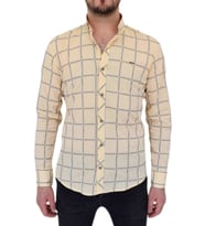 Erkek Sarı Ekose Spor Gömlek DYM-9603 (Sarı)