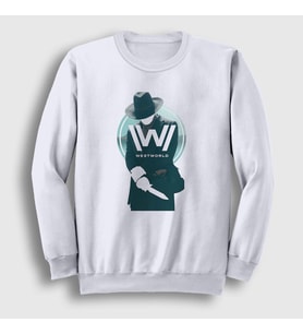 Presmono Unisex Beyaz Mib Westworld Sweatshirt 224731tt