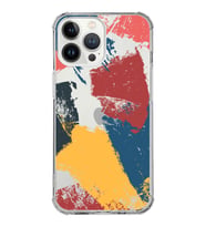 Apple iPhone 13 Pro Uyumlu Darbe Emici Antişok  Kapak Brush Stroke Tasarımlı Şeffaf Silikon Kılıf