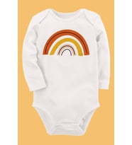Organik Baskılı Pamuklu Unisex Bebek Body UZUNE239