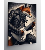 Kanvas Tablo Gitar Çalan Tilki