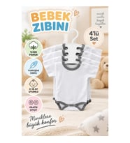 4'lü Çıtçıtlı Bebek Zıbını Seti 3-18 Ay