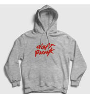 Presmono Unisex Gri Logo Daft Punk Kapüşonlu Sweatshirt 60050tt (Gri)