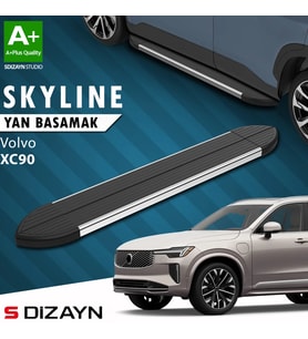 S-Dizayn Volvo XC90 Makyajlı Hybrid Skyline Krom Yan Basamak 203 Cm 2024 Üzeri A+ Kalite