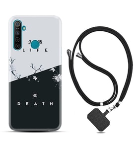 Realme 5i 5 Pro 6i 7 Pro 8 Kılıf Boyun Askılı Silikon Life and Death 1339