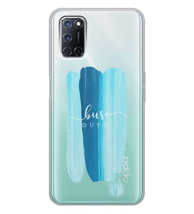 Oppo Mavi Make-up Brush Tasarımlı Şeffaf Telefon Kılıfı
