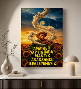 BK Gift Vintage Klasik Sanat Esprili Sözlü Dekoratif Kanvas Tablo - 10