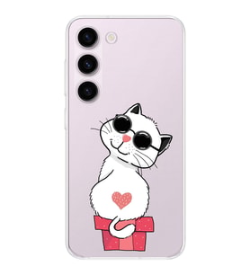 Samsung Galaxy S23 Plus Uyumlu Kamera korumalı Kapak Coolcat Tasarımlı  Şeffaf Kılıf