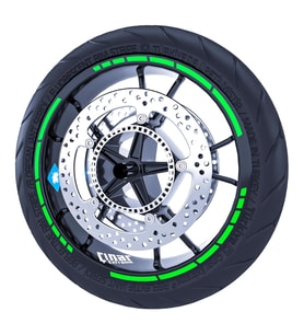 Floresan Yeşil Moto GP Stili Jant Şeridi Sticker Çınar Extreme