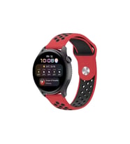 Watch 20mm Spor Delikli Kordon - Kırmızı-siyah