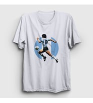 Presmono Unisex Beyaz Futbol Run Maradona T-Shirt 51302tt