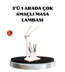 Kalemlik Ve Telefon Standlı Masa Lambası - Kısılabilir Led Işık, Göz Dostu Tasarım