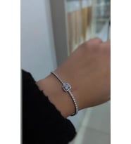  Gümüş su yolu taşlı bayan bileklik