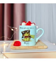 Pikachu Tasarımlı Kişiye Özel Yeşil Türk Kahvesi Fincanı