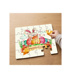 Paskalya Tavşanı Tasarımlı 24 Parça Ahşap Çocuk Puzzle MPK0034