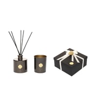 Siyah Golden Glow 200 ml Black Orchid Oda Kokusu ve Mumluk Hediye Seti (Dekoratif Sıvama Kutulu)