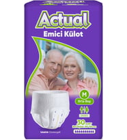 Actual Emici Külot Yetişkin Bezi M - Medium - Orta (Islaklık Göstergeli) 180 Adet