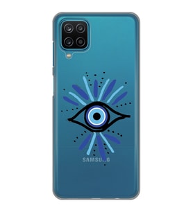 Samsung Galaxy A22/M22/M32 Uyumlu Nazar Göz Desenli Şeffaf Telefon Kılıfı