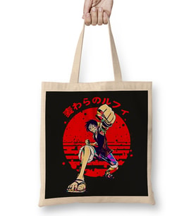 One Piece Luffy 02 Bez Çanta Uzun Saplı