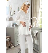 Ekru Hamile ( Lohusa ) Pijama Takımı