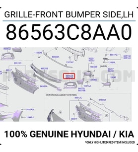 Hyundai İ20 Ön Sis Lamba Kapağı Sol 2018-2020 (Oem No:  86563C8Aa0)