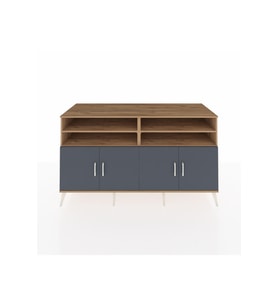 Kronos Konsol 6 Raflı 4 Kapaklı 176x59x99 Çam-Antrasit/Çam