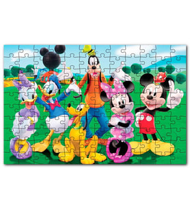 Cakapuzzle Goofy Mickey Mouse Donald Duck Papatya Pluto Puzzle Yapboz MDF(Ahşap) (120 Parça)