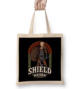 Shield Maiden Female Viking Warrior Norse Myth Bez Çanta Uzun Saplı