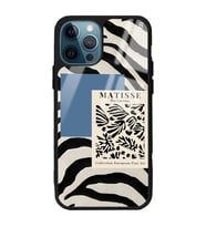iPhone 13 Pro Uyumlu Zebra Matısse Tasarımlı Glossy Telefon Kılıfı