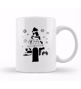Die Hard Christmas Tree Silhouette Kupa Bardak Porselen