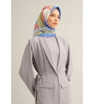 Armine Tivil İpek Eşarp 9313 - 56 Lila Karışık Desen