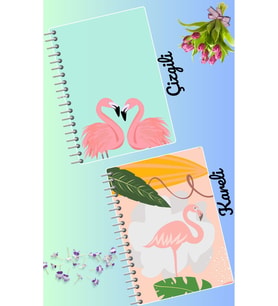 Flamingo defter seti 2 adet A4 boyutu 21*30 çizgili + kareli 60 syf