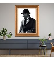 Altın Paspartulu Atatürk  Çerçeveli Tablo C39 (Gold)