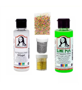 Slime Seti Fosforlu Yeşil Renk 70 ML Renkli Slaym Südor Sılaym Seti 70 ML Slime Borax