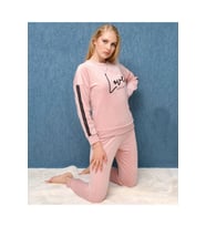 Fransız Kadife Kadın Pijama Takımı 1595-3 (Pembe)