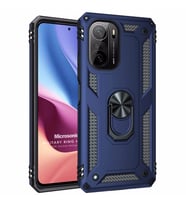 Microsonic Xiaomi Redmi K40 Pro+ Kılıf Military Ring Holder Lacivert