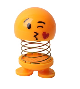 Öpücük Atan Emoji Smile Zıp Zıp Kafa 8 cm Araba Torpido Süsü Masaüstü Dekoratif Figür Pasta Süsü