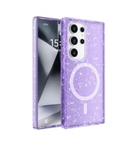 Galaxy S25 Ultra Kılıf M-safe Şarj Özellikli Parlayan Simli Saydam Renkli Zore Allstar Kapak