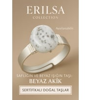 Sertifikalı Doğal Beyaz Akik Taşı Yüzük – Ayarlanabilir Kalın Tımbıl Kasa (Çok Renkli)