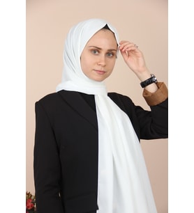 Beyaz Sima Medine İpeği Şal