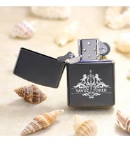 Hediyelik Kişiye Özel Tasarım Metal Siyah Çakmak