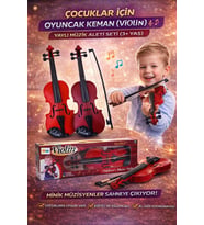 Keman Violin Yaylı Çocuk Müzik Aleti Gerçekçi Tasarım Eğitici Oyuncak