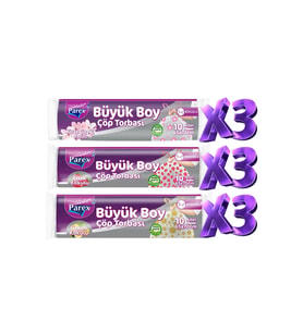 Büzgülü Çöp Torbası Kokulu Büyük Boy 9'lu Paket