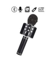 Karaoke Mikrofon Aux Usb Ve Sd Kart Girişli Bluetooth Mikrofon Siyah