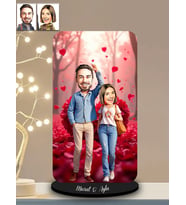 Kişiye Özel Sevgililer Günü Karikatür Ahşap Biblo Model 55-3